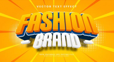 Moda markası 3d düzenlenebilir vektör metin etkisi, moda ürün temaları için uygundur