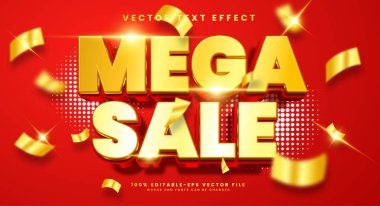 Mega satış 3d düzenlenebilir vektör biçim efekti, tanıtım ürünü adı için uygundur