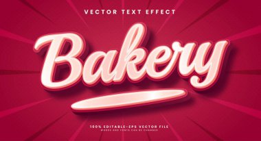 Pasta ürünü için uygun tatlı fırın düzenlenebilir vektör metin efekti.