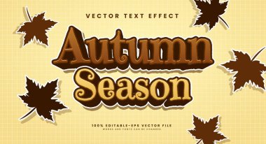 Sonbahar sezonu düzenlenebilir vektör metin efekti, sonbahar teması için.