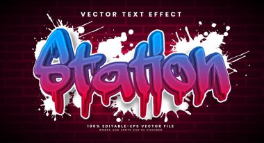 Sokak sanatı kavramına sahip graffiti düzenlenebilir vektör metin efekti