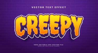 Ürkütücü çizgi film düzenlenebilir metin biçimi efekti, korkutucu olay teması için uygun.