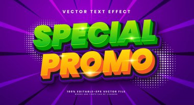 Özel promo 3d düzenlenebilir vektör metin efekti, promosyon ürünü ihtiyaçları için uygun.