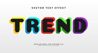 Minimalist renk eğilimi düzenlenebilir vektör metin efekti.