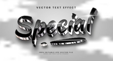Lüks siyah özel, 3d düzenlenebilir vektör metin efekti.