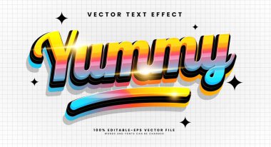 Tatlı yemek menüsü için uygun 3d düzenlenebilir vektör biçimi efekti.