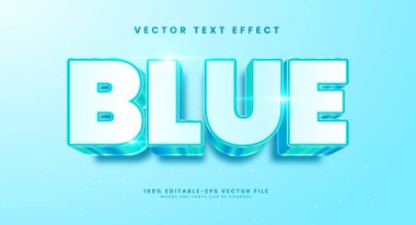 Mavi düzenlenebilir metin tarzı efekti. Lüks konseptli vektör metin efekti