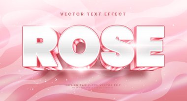 Güzellik gülü düzenlenebilir metin etkisi. Parlak lüks konsepti olan vektör metin efekti.