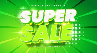 Süper satış 3d düzenlenebilir vektör metin etkisi. Lüks konseptli vektör metin efekti.