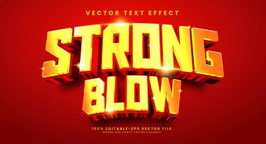 Kırmızı, güçlü, düzenlenebilir metin etkisi. Lüks konseptli vektör metin efekti.