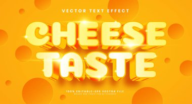 Sarı peynir tadı düzenlenebilir metin etkisi. Lüks konseptli vektör metin efekti.