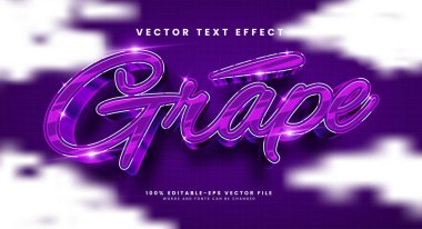 Üzüm biçimli metin etkisi. Lüks konseptli vektör metin efekti.