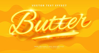 Tereyağı düzenlenebilir metin biçimi etkisi. Lüks konseptli vektör metin efekti.