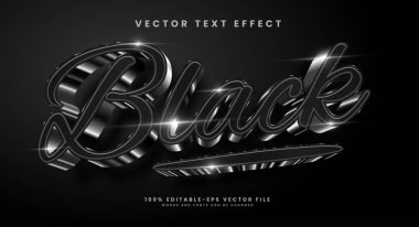 Siyah metin biçimi efekti. Lüks konseptli vektör metin efekti.