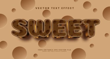 Tatlı düzenlenebilir metin tarzı efekti. Lüks konseptli vektör metin efekti.