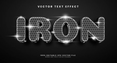 Demir, düzenlenebilir metin tarzı etkisi. Lüks konseptli vektör metin efekti.