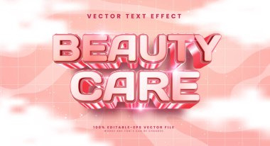 Güzellik hizmeti düzenlenebilir metin etkisi. Sevgililer Günü için uygun pembe romantik bir renk içeren vektör metin efekti.