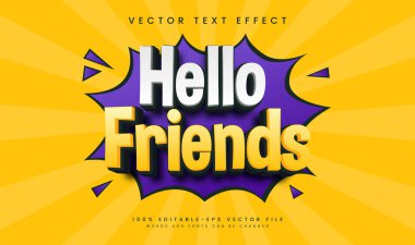 Merhaba. Mutlu titreşimler temalı düzenlenebilir vektör metin efekti