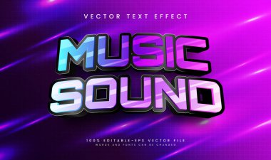 Modern teknoloji konseptiyle müzik sesi düzenlenebilir vektör etkisi