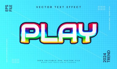 Renkli düzenlenebilir vektör metin efektini minimalist basit konseptle oyna