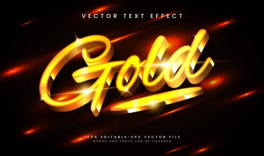 Altın sarısı düzenlenebilir metin efekti, altın zengini konsept ile