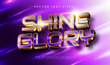 Modern mor konseptle görkemli, düzenlenebilir vektör metin efekti