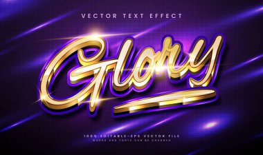Mor renkli, düzenlenebilir metin efekti, altın lüks konsept.
