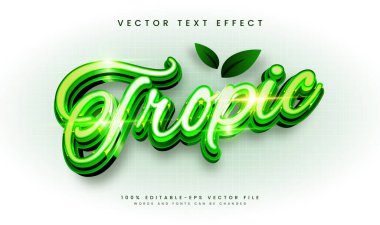Zarif modern konseptle yeşil tropik düzenlenebilir vektör metin efekti