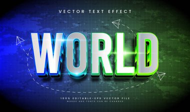 Dünya çevresi düzenlenebilir metin efekti, dünya teması için uygun