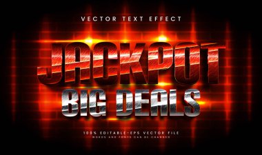 Büyük ikramiye düzenlenebilir vektör metin efekti, modern kırmızı zarif tema için uygun