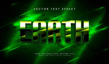 Yeşil yeryüzü düzenlenebilir metin efekti, tropikal tema için uygun