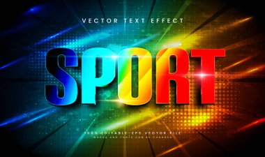 Modern spor düzenlenebilir metin efekti, zarif spor teması için uygun