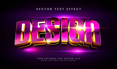 Parlak tasarım düzenlenebilir metin efekti, modern ışık olayı için uygun