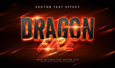Kırmızı ejderha ateşlenebilir vektör metin efekti. Parlak kırmızı tema için uygundur.