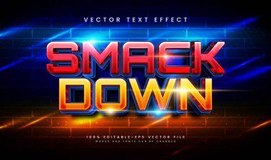 Zarif, düzenlenebilir vektör metin efektini kırp. Güçlü boksör yarışması teması için uygun.