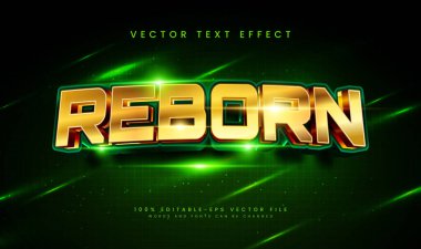 Yeşil zarif tema için uygun, düzenlenebilir vektör metin efekti.