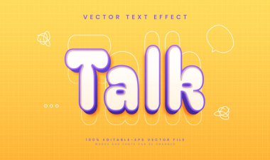 Basit konuşma, düzenlenebilir vektör metin efekti. Minimalist tema, iletişim konsepti için uygun.