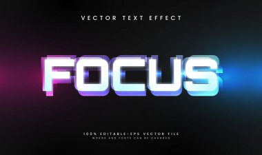 Basit minimalist biçimle bulanık düzenlenebilir vektör metin efekti.