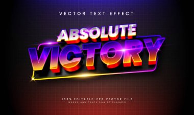 Gece etkinliği için uygun modern ışık konsepti ile zarif zafer düzenlenebilir vektör metin efekti.
