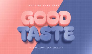 Minimalist tatlı renk konseptiyle iyi zevkli, düzenlenebilir vektör metin efekti.