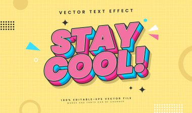 Klasik çizgi film stili ile serin ve düzenlenebilir vektör metin efekti.