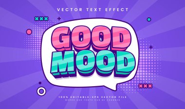 Klasik çizgi film tarzı ile iyi ruh hali komik düzenlenebilir vektör metin efekti.