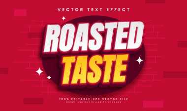 Kızarmış lezzet düzenlenebilir vektör etkisi, kırmızı sıcak renk, yemek menüsü ihtiyaçları için uygun.