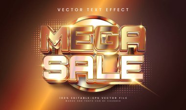 Mega satışı düzenlenebilir vektör metin efekti, promosyon veya pazarlama ürün ihtiyaçları için uygundur.