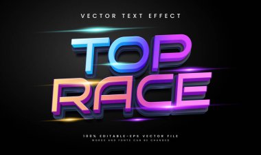 Modern konseptle üst ırk düzenlenebilir vektör metin efekti. Parlak ışık teması için uygun.