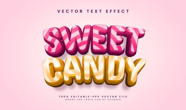 Şekerli, düzenlenebilir, pembe ve sarı renkli mesaj efekti. Tatlı yemek menüsü için uygun.