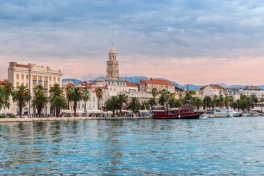 Old town and harbor view in Split, Croatia.