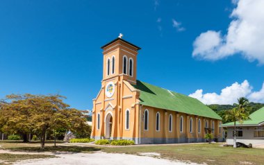  Notre Dame de LAssomption Kilisesi, La Digue Adası, Seyşeller.