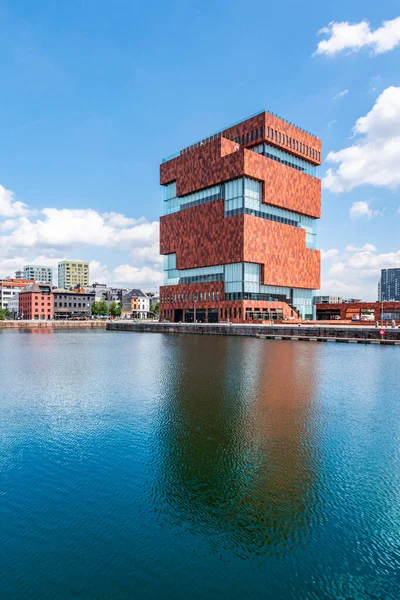 Anversa Belgio Luglio 2023 Mas Museum Stream Anversa Edificio Moderno — Foto Stock