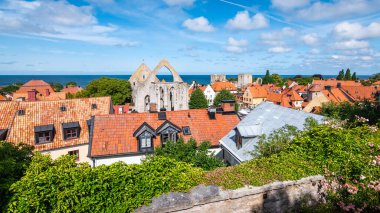 Visby, Gotland, İsveç 'teki eski kasaba..